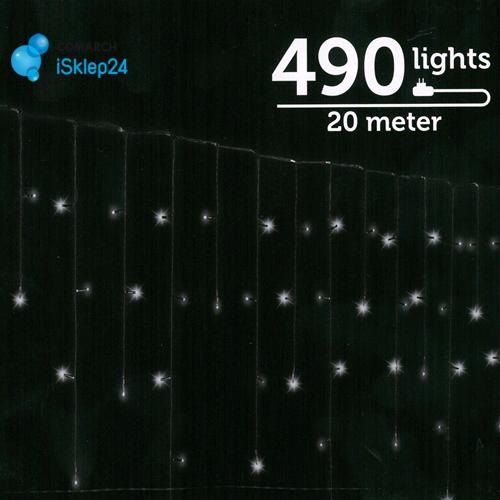 LAMPKI LED ICICLE TWINKE 2000CM-490L BLACK/COOL WHITE 494807